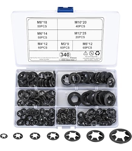Unique Bargains 120pcs Internal Tooth Lock Washers M6 x 16mm Push on Retaining Clips Locking Washers 65Mn Steel Push Nuts in the Lock Washers department at