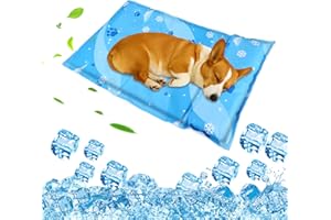 Aisuowa Tappetino refrigerante per cani e gatti con gel atossico, per cani, rinfrescante, antigraffio, durevole, per il raffreddamento degli animali (Blu, 50 * 65+15cm)