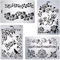 MWOOT 9 Pièces Pochoirs pour Peinture Géométriques, Pochoir Peinture Murale Réutilisables Kit, Mandala Plastique Pochoir Meuble pour DIY Sol Carrelage Mur Toile Tissus Décor, 20x20CM MWOOT 9 Pièces Pochoirs pour Peinture Géométriques, Pochoir Peinture Murale Réutilisables Kit, Mandala Plastique Pochoir Meuble pour DIY Sol Carrelage Mur Toile Tissus Décor, 20x20CM