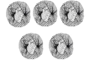 MKEMKA 5Pcs Black Slumber Sleep in Hair Net - Thicker Elasticated Edge Stretch Mesh