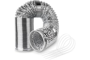 Homewit Abluftschlauch 6 Meter, Durchmesser 125mm Isolierter Aluminium Flexschlauch Lüftungsschlauch, Abluftschläuche für Klimagerät, Abzugshaube, Wäschetrockner, Trockner, Abluftventilator usw.