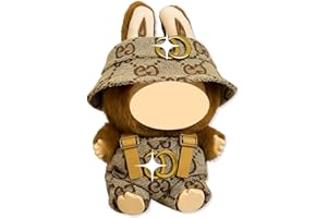 AVRUYPI Vestiti per bambole marroni, vestiti per bambole da 10 cm, 1 cappello da pescatore + 1 tuta, da collezione, regalo per bambini