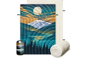 hotkoko Outdoor Camping Blanket,Warm Thick Camp Blankets with Sherpa Lining Soft Fleece Camping Blanket Puffy Camping Quilt for Cold Weather Traveling, Stadium, Hiking, Picnics