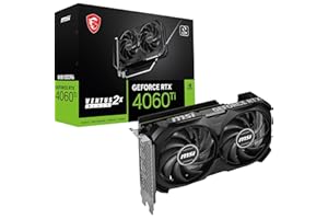 MSI GeForce RTX 4060 Ti 8G Ventus 2X Black E1 OC Carte Graphique - 8 Go GDDR6 (18 GB/s, 128-bit), PCIe 4.0-2 x Ventilateurs TORX Fan 4.0 - HDMI 2.1a, DisplayPort 1.4a