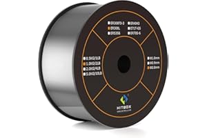 HITBOX Alambre MIG con gas 1 kg (ER308L - 0,8 mm) para soldadura de acero inoxidable – Alambre sólido para soldadoras MIG