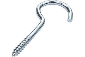 AERZETIX - C47866 - Lot de 50 pièces - crochet à visser à bois - Ø3.3x60mm - en acier zingué - bricolage - outillage d'assemblage/quincaillerie