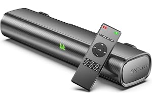 ULTIMEA 16-inch Compact Soundbar, 50W Mini Sound Bar for TV, PC Soundbar with Built-in DSP, 3 EQ Modes, 105dB, Wireless Bluetooth 5.0, Remote Control, Optical, RCA Cable Included