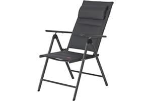 CampFeuer Silla de Camping Plegable con Respaldo Reclinable en 7 Posiciones | Silla de Pesca, Silla de Jardín, Silla de Playa con Cojín en Cabezal Extraíble | Silla con Respaldo Alto Ajustable
