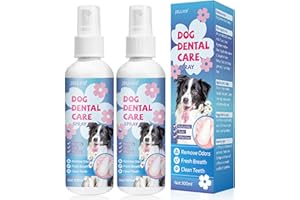 IMPODITIONGS 2x100ml Spray dentaire chien et chat, Spray dental pour animaux, Soin dentaire chien, Soin dentaire chat, Réduit le tartre et la mauvaise haleine, facile à utiliser