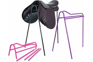 White Horse Equestrian Collapsible Steel Saddle Stand 4 Colours Tripod Tack Rack Yard Stable Storage
