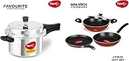 Pigeon By Stovekraft Favourite Induction Base Aluminium Pressure Cooker with Outer Lid