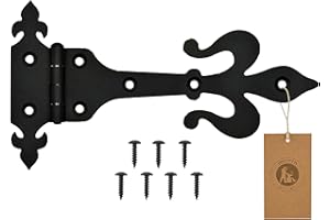 MoriaDesign Rustikal Scharniere - 2,5 x 240 x 130 mm - Schwarz - Torband Schwarz Schmiedeeisen - Scharnier für Gartentore, Holztüren, Holztore und Fensterläden, Dekorative Kreuzgehänge