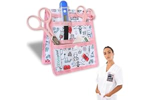 OrtoPrime Pochette Infirmière - pochette infirmiere pour blouse Multi-Compartiments - Couleur Rose.