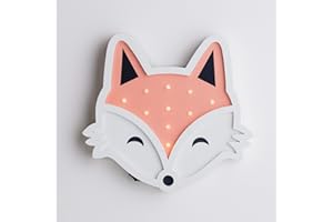 Lights4fun Applique Murale Enfant Renard à Piles en Bois