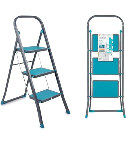 Scala Pieghevole HYTAMA A 3 Gradini - Sgabello Portatile Con Pedale Antiscivolo, Leggera E Compatta Per Casa