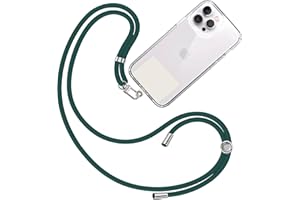 TBOC Cordon Collier Laniere Portable [Vert Foncé] avec Patch de Fixation [Blanc Ice] et Sangle de Suspension Amovible Réglable et Résistante Compatible avec Toutes les Marques de Téléphone Accessoires