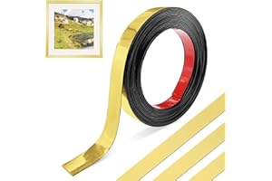 MeYuxg Molduras Decorativas Pared, 6Mx2CM Flexible Molduras de Pared Autoadhesivas,PVC Despegar y Pegar Molduras Decorativas para Esquinas,Techos,Marcos de Espejos(Oro)