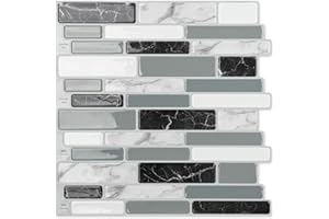 Art3d Wandfliese zum Abziehen und Aufkleben für Küchenrückwand, 30 x 30 cm, 10 Fliesen