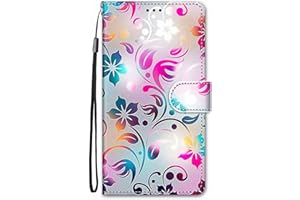 Nodigo-EU Cuero Funda para Xiaomi Redmi 13C / 13 C/Xiaomi Poco C65 Antigolpes Libro Billetera Magnetica Flip Silicona Dibujos Animal Motivo 360 Carcasa Case Bumper Kawaii Resistente Cover - Hoja