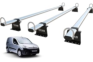 TITAN VAN ROOF RACKS & ACCESSORIES TITAN WorkReady Van Roof Rack 3 Bars - Compatible Fittings to fit a CITROEN BERLINGO (2008-2018 Mk2 Range)