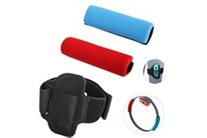 KONEE Sangle de jambe Réglable et 2 poignées Anneau (rouge/bleu) Compatible avec Nintendo Switch Ring Fit Adventure (Jeux, Ring-Con et Joy-Con non inclus)