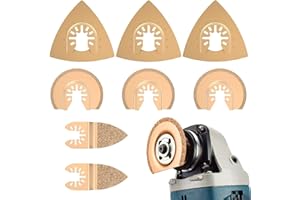 MIULINE Lot de 8 lames de scie oscillantes - Outil multifonction pour plastique/bois/métal souple - Pour Multimaster,