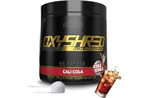 EHP LABS EHPlabs OxyShred Hardcore Thermogenic Pre Workout Powder for Shredding - Pre Workout Powder with L Glutamine & Acetyl L Carnitine, Energy Boost Drink, Mood Booster - Cali Cola, 40 Servings