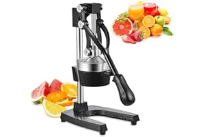Bellanny Commercial Citrus Juicer, Heavy Duty Orange Juicer, Professional Lemon Juicer Squeezer, Hand Press Manual Fruit Juicer, Removable, Easy to Clean (Black)