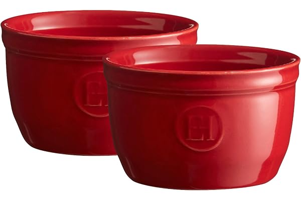 Emile Henry Eh344009 Le N°9 Set de 2 Ramequins Céramique Rouge Grand Cru 9 X 9 X 5,5 cm