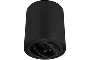 Ledvion Okrągły reflektor do montażu powierzchniowego, gniazdo GU10, czarne, GU10, ø80mm, reflektor sufitowy, reflektor obrotowy, lampa sufitowa wpuszczana, montaż aluminiowy
