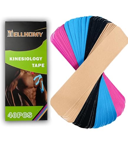 2 Rotoli Tape Kinesiologico Muscolare 5m X 5cm: Blu E Rosa, Elastico, Per Ginocchio E Articolazioni, Traspirante - 2