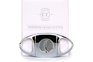 CASE ELEGANCE Tagliasigari Classico in Acciaio Inossidabile con Lame a Ghigliottina Affilate e Finitura Cromata Lucida (Chrome)