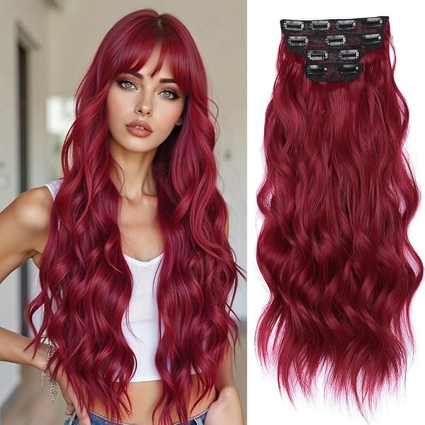 Swy Clip-in Haarverlängerung Gewellt – 56 Cm, 150 G, Kunsthaar, 7- Oder 12-teiliges Set