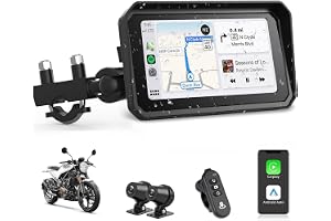 Jansite 15,9 cm motorcykel Carplay Android Auto med 4K dubbel dashkamera | Digital kabelstyrenhet, HD vattentät pekskärm, loopinspelning, Bluetooth, Siri/G-oogle Assistant, WiFi appkontroll