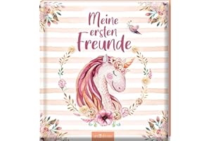 Meine ersten Freunde – Einhörner (Aquarell-Optik): Freundebuch für Kita, Krippe, Kindergarten, für Jungen und Mädchen ab 2 Jahren