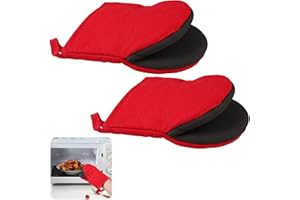 DHISPERARES 1 Par Manoplas Cocina (19.5x15.5 cm), 260 ° Resistente al Calor Guantes para Hornear, Antideslizante de Caucho de Cloropreno y Algodón Guantes Cocina Horno para Hornear, Asar, Hornos de Microondas