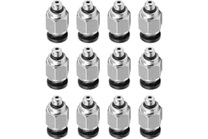 Othmro - Raccordi diritti pneumatici a innesto rapido PC4-M5, 4 mm, 5 mm, in plastica, rame, 12 pezzi