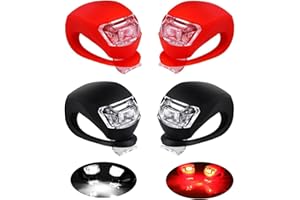 JIEYUCHU Kinderwagen licht Silikon 4 Stück, Mehrzweck LED Kinderwagen Licht, wasserdichte (2 Rot 2 Schwarz)