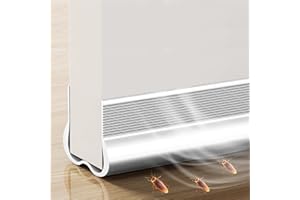 Cotensta 93cm Blanc Calfeutrer Bas de Porte, Silicone Bande D'étanchéité Pas Besoin de Coller, Isolation Phonique Porte, Boudin de Porte Anti Courant D'air Calfeutrer Seuil Porte