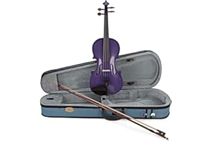 Stentor Harlequin Violin Outfit 4/4 Size, Violin for Intermediates with P&H Fibreglass Bow, Lightweight Case, Colourful String Instrument 1401APU, Purple