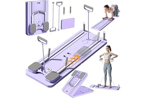 ARCHEXE Upgraded Pilates Reformer Board, Foldable 5 in 1 Pilates Machine, Multifunctional Full Body Workout Trainer Auto Rebound, Strength & Balance Ab Roller Training for Home & Gym