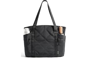 bagsmart Women's Handbag, Tote Bag, Foldable Handbag, Travel Essentials Quilted Nurse Bag, Women's Carry-On Bag for Travel, Gym, Work, School