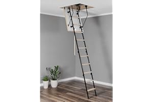 PAFEN Escalera de suelo mini térmica de almacenamiento 80 x 60 cm, escalera de metal de madera