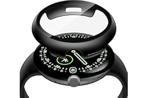 Misxi 2-Stück Harte PC Hülle mit Displayschutz Kompatibel mit Google Pixel Watch 4 45mm, Einfache Installation Leichte Ultra-dünne Schutzhülle für Pixel Watch 4, Schwarz