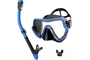 G2RISE SN02 Snorkel Set Adults - Scuba Mask Diving Goggles Dry Snorkeling Gear with Breath Easy Airflow Tech & Anti-fog Design（Comes with an Extra Mouthpiece）
