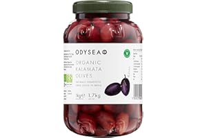 Odysea Organic Unpitted Kalamata Olives in brine, 1kg