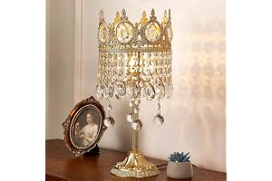 Kristall sidolampa Guld Antik Mid Century Bordslampa Fransk europeisk Farmhouse Sänglampa Vintage Rustik Nattduksbord Lampa för skrivbord Barn Sovrum Vardagsrum Kontor Entré Hem