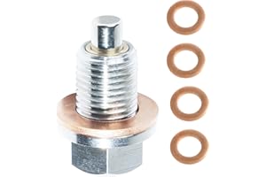 Xibao Auto Ölwechsel Set,Magnetische ölablassschraube,Magnetische Dichtung Ablassschraube Edelstahl Mit Dichtringen,Ölwannenwanne Aus Rücklaufablassschraube Adapter,Geeignet für Autos Boote (M12x1.25)