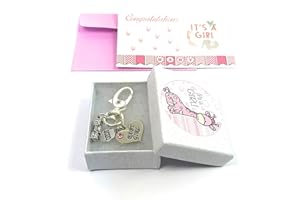 LIBBY'S MARKET PLACE Baby Girl 2020 Keyring with Letter Blocks Charm comes with Gift Box and Gift Card