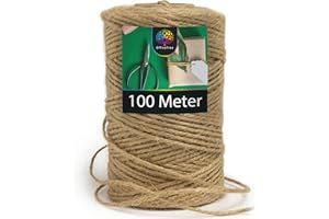 ‎OFFICETREE OfficeTree 100m Jutegarn 2mm - Bastelschnur - Kordel Natur - Paketschnur Naturfaser - Juteschnur - Juteband für Gartenbedarf zum Geschenk verpacken Dekoration - Jute Schnur basteln - Jute Twine